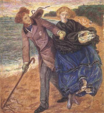 Dante Gabriel Rossetti Writing on the Sand (mk28) Norge oil painting art